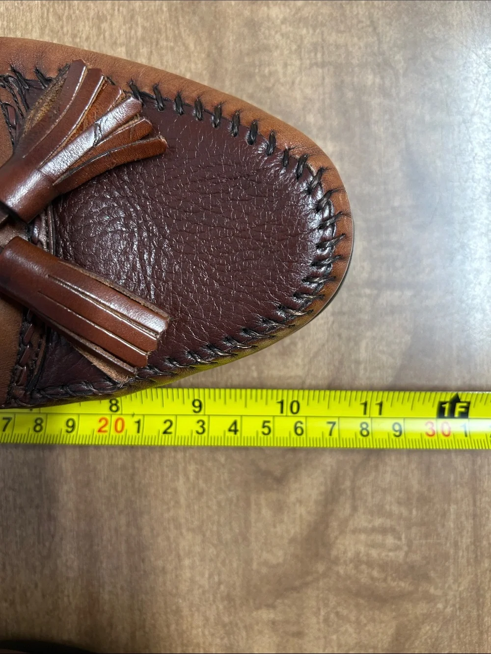 Brass Boot Handmade Leather Tassel Loafers Brown Men's 8.5 M Shoes Academia O